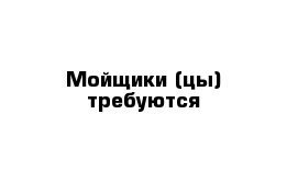 Мойщики (цы) требуются